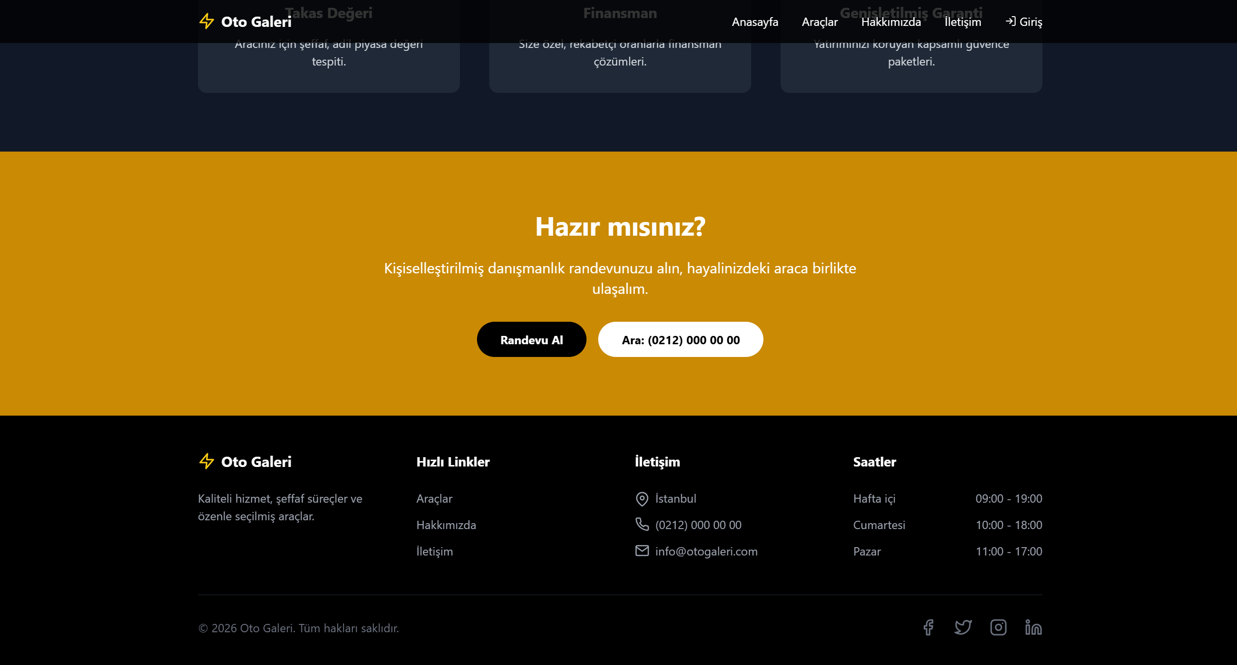 Vora-Galeri - Modern araç galerisi ve satış yönetim sistemi